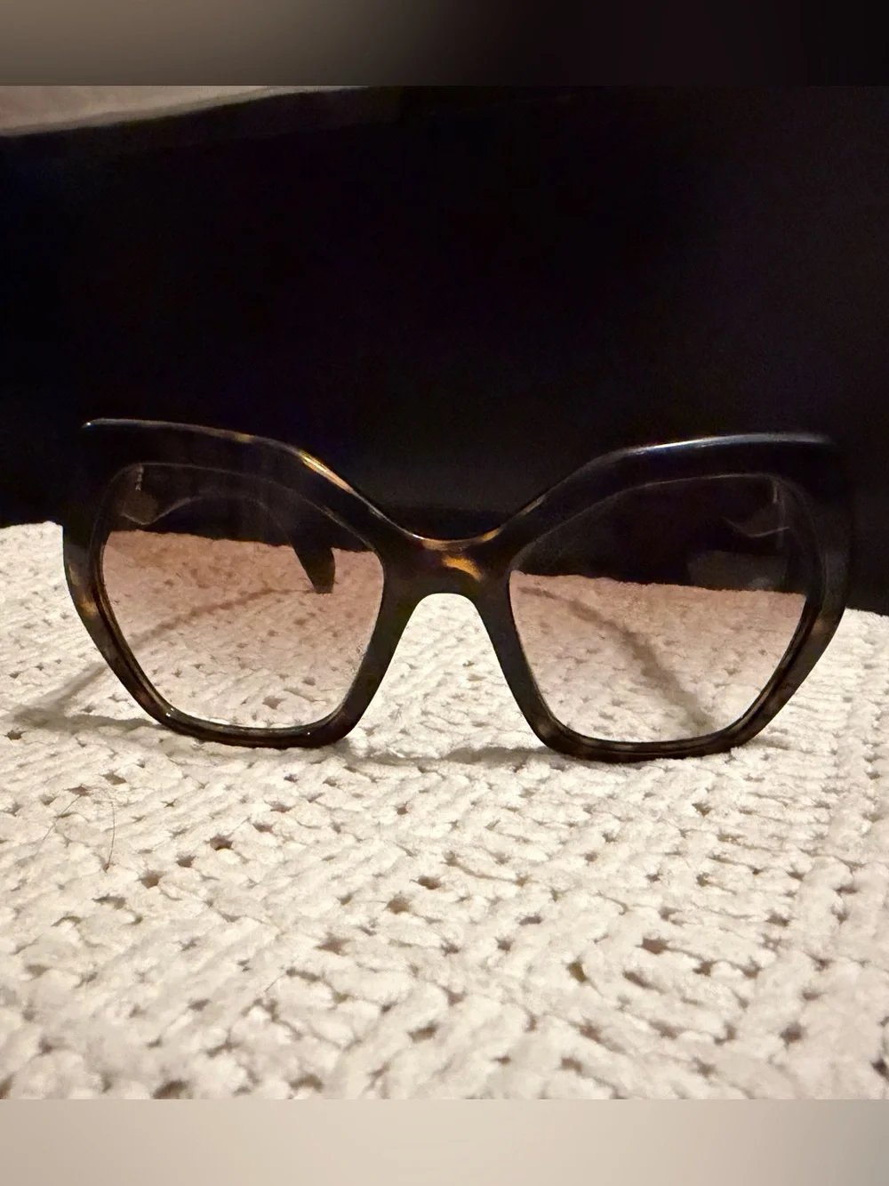 Prada Cat-Eye Sunglasses in Tortoiseshell Brown
